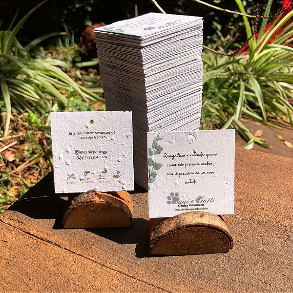 Tag 6x6 em papel semente plantável