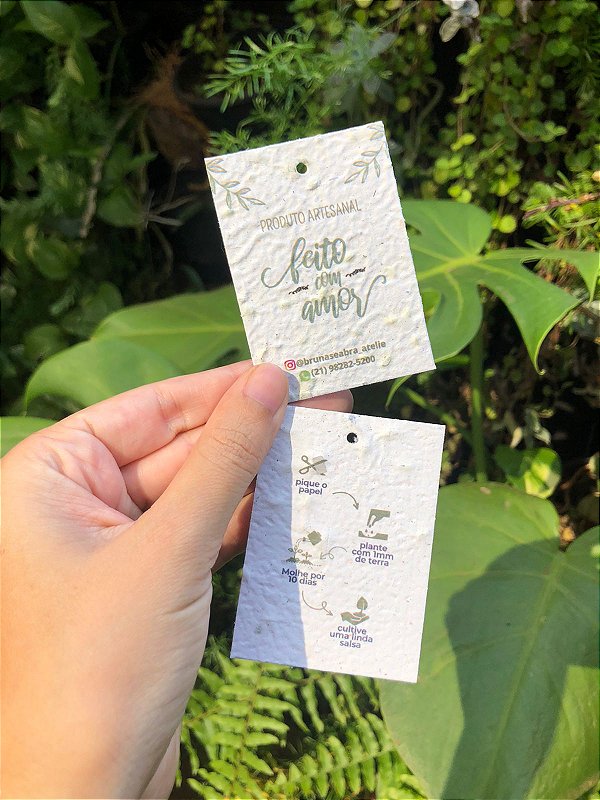 Tag 5x7cm em papel semente plantável