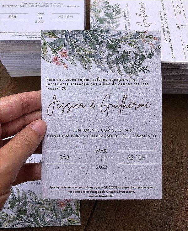 convite de casamento 10X14cm