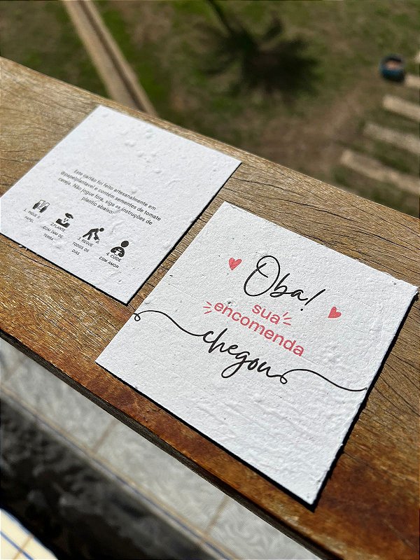 cartão de agradecimento 8x8cm