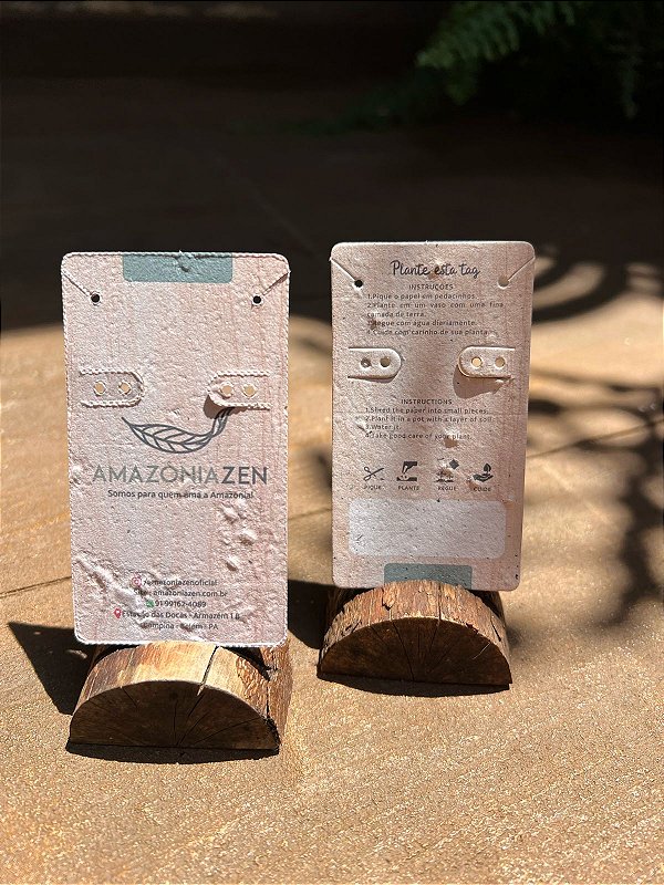 Tag de acessórios 5x9cm em papel semente