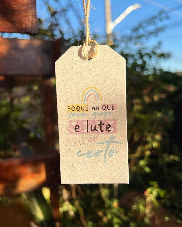 Tag etiqueta 5x10cm em papel semente plantável