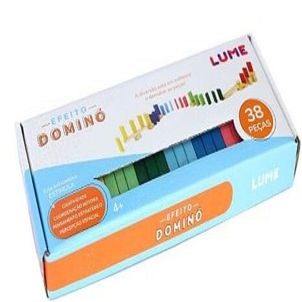Efeito Dominó 38 Peças - Lume - Brinquedo Madeira Educativo