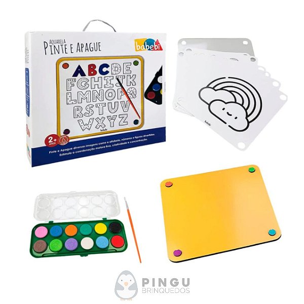 Jogo De Pintura Infantil Pinte e Apague Aquarela Babebi - Outros