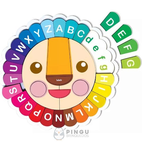Babebi - Brinquedo Educativo Alfabeto Do Leãozinho 34 Peças