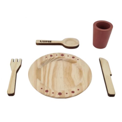Minicozinha - Prato, talheres e copo (TERRACOTA)
