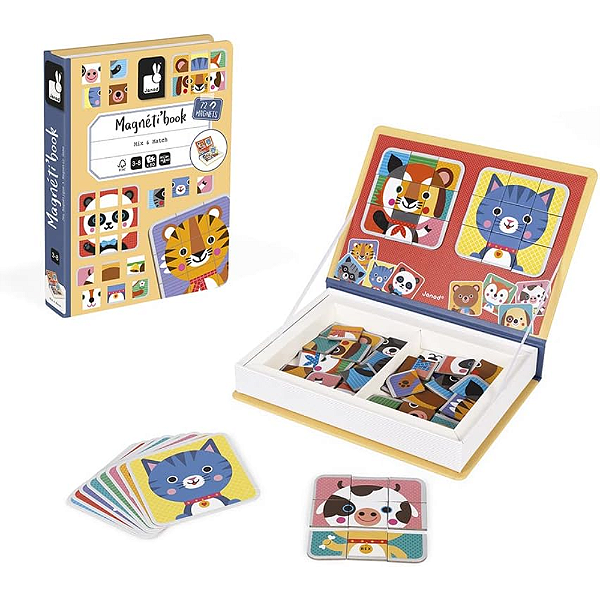 LIVRO MAGNETICO MISTURE E COMBINE ANIMAIS FOFOS 80 PECAS