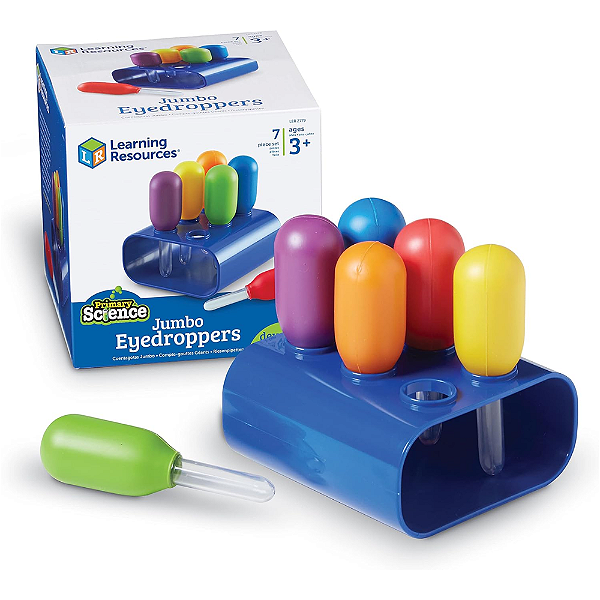 LER2779 - KIT CONTA GOTAS COM SUPORTE - MULTICORES - KIT COM 6 CONTA GOTAS GRAND