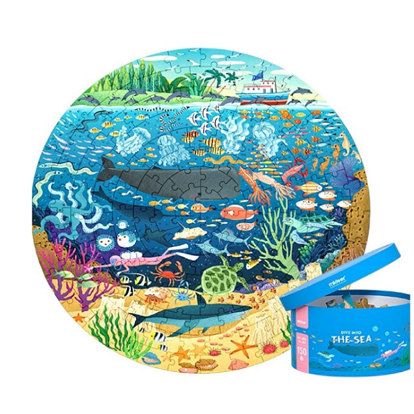 Quebra Cabeca Redondo - Mergulho no Mar - 150 pecas