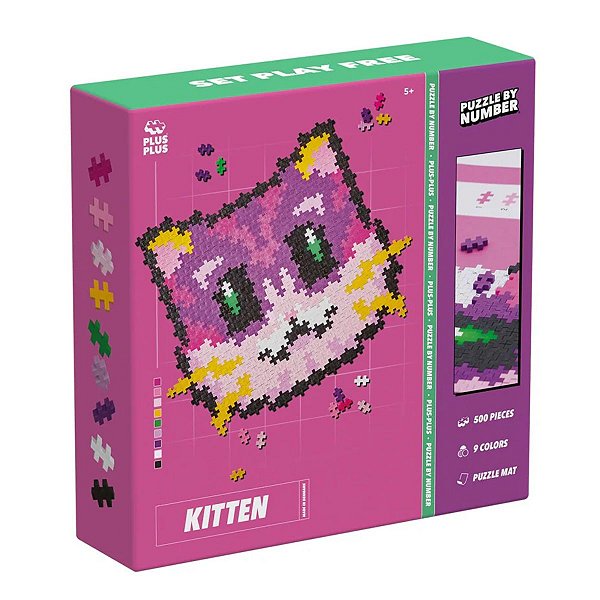 Plus-Plus Puzzle by Number 500pcs Kitten Gatinho