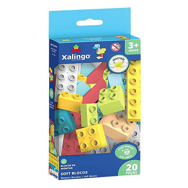 Blocos de Montar Macio Soft 20 Peças Xalingo