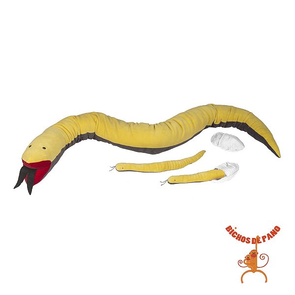 Serpente Sissi Grávida com 2 Filhotes Bichos de Pano