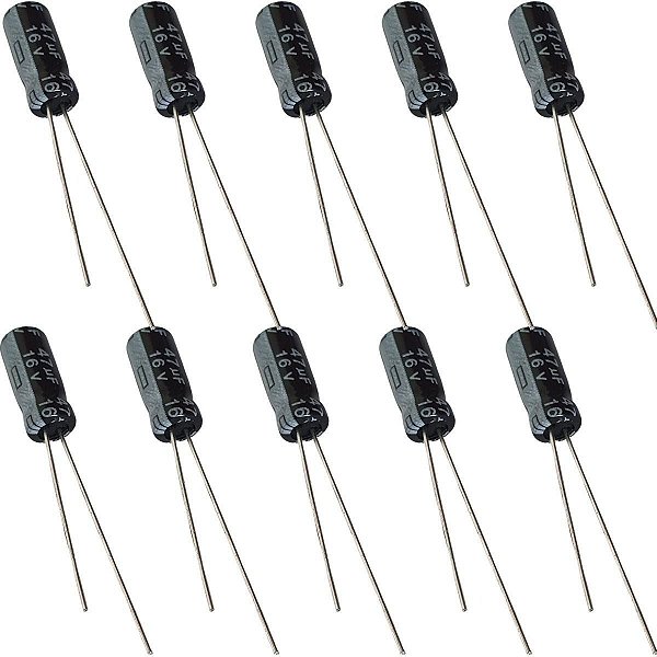 Capacitor Eletrolítico 47uF / 16V - 10 Peças