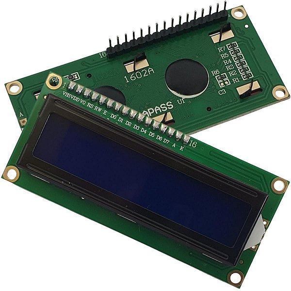 Display Lcd 16X2 C/ Blacklight Azul Com Pinos Integrado (Soldado)