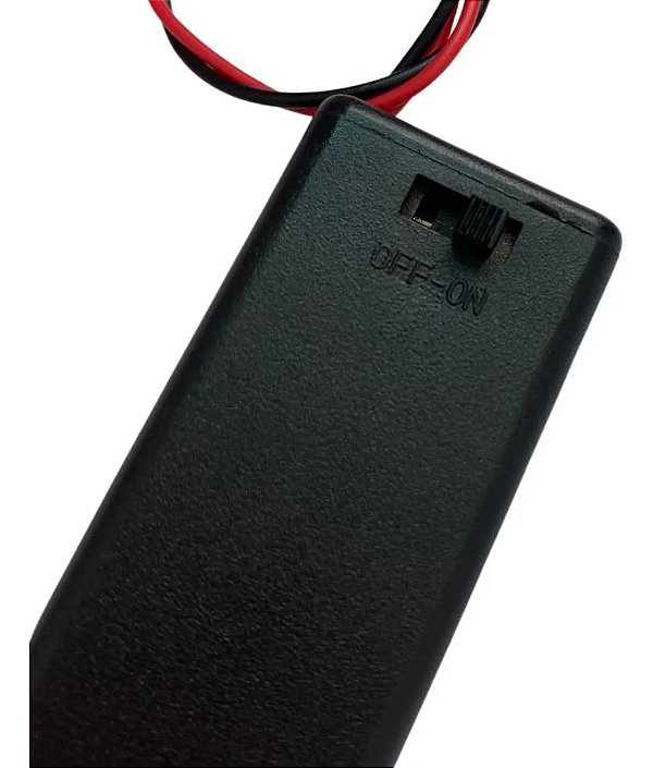 Suporte Para 2 Pilhas Aaa Com Tampa + Botão On/Off