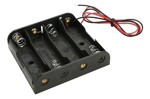 Suporte Para 4 Pilhas Aa - Paralelas Preto (3537)