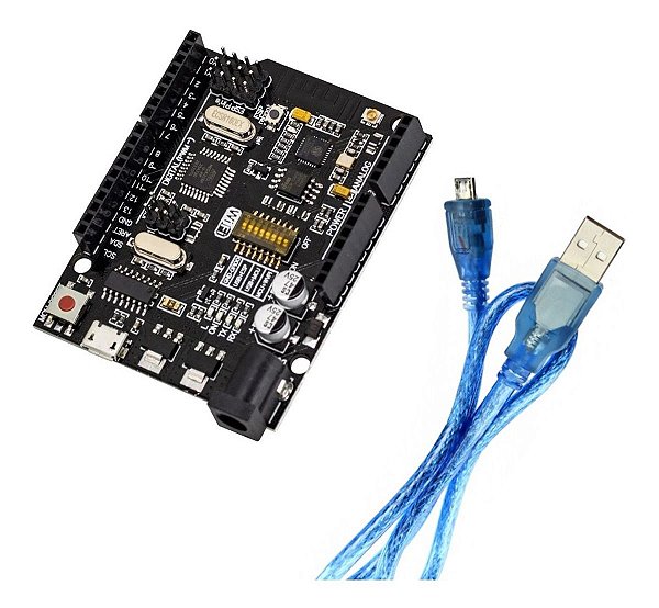 Placa Uno Atmega328 Esp8266 Wifi Ch340 Com Cabo Usb - Arduino