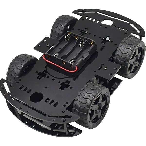 Kit Chassis 4Wd Robo Para Arduino - Preto