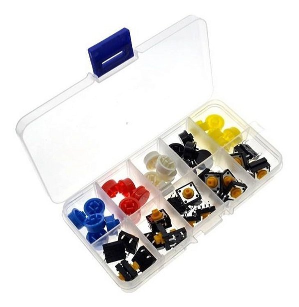 Kit Push Button Com Capas Coloridas - 50 Peças