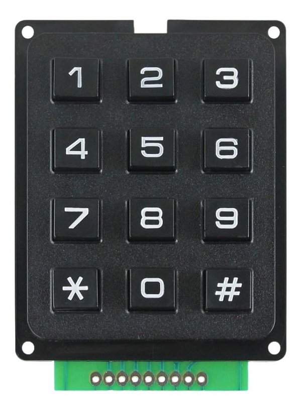 Teclado Matricial Rígido Karete 4X3 - 12 Teclas