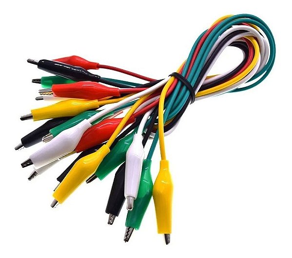 Cabo Jacaré para Testes em Equipamentos - Kit com 10 fios.