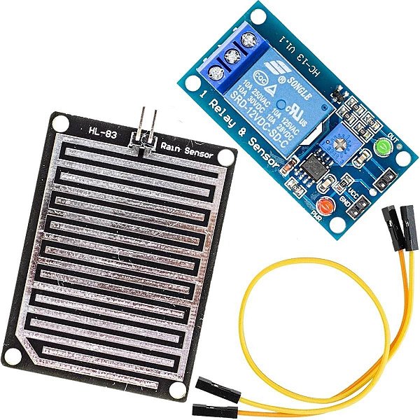 Sensor De Chuva E Umidade HL-83 Com Acionamento Relé 12V - Para Arduino