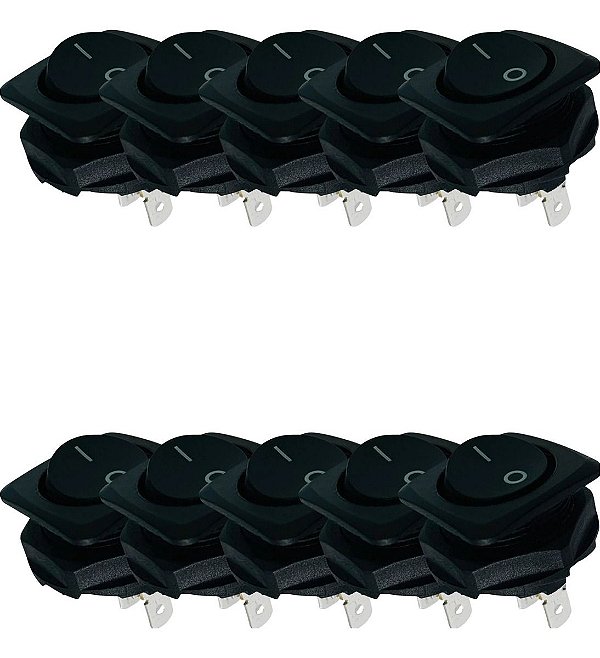 Chave Gangorra Kcd1-108-101 10A 250V Com Rosca - 10 Peças (3027)