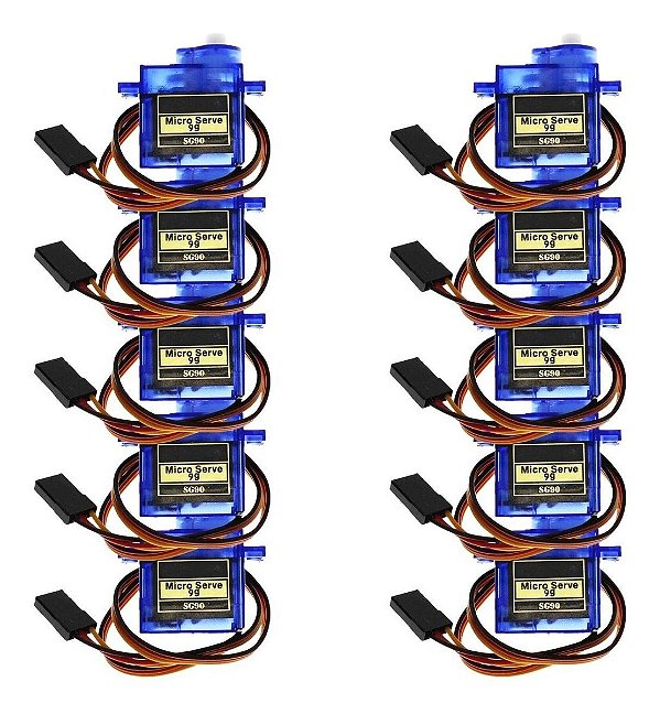 Micro Servo SG90 9G Tower Pro 1,5KG - 10 Peças