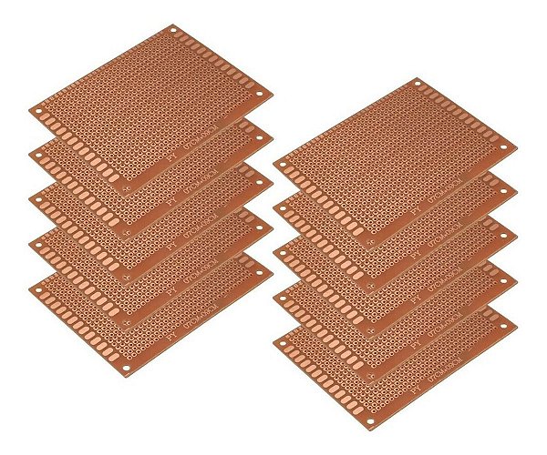 Placa De Circuito Perfurada Face Simples 7X9Cm - 10 Peças
