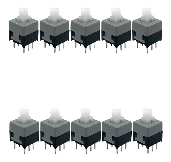 Chave Botão 8,5x8,5 Com Trava - 10 Peças