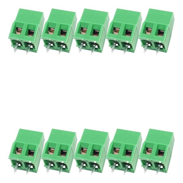 Conector Borne Kf-128 Kre 2 Terminal Verde - 10 Peças