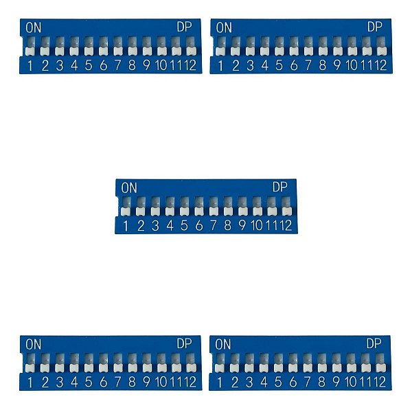 Chave Dip Switch KF1001 Azul 12 Vias - 5 Peças
