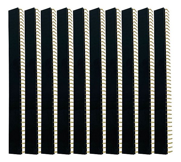KIT 10X BARRA DE PINOS - (MCI) FÊMEA - 1X40 - 2,54MM - 90º (1579)