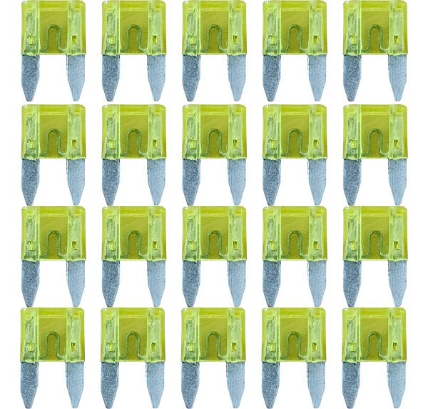 Kit 20 Mini Fusivel Lâmina 20A ZH269A Engate Amarelo Automotivo