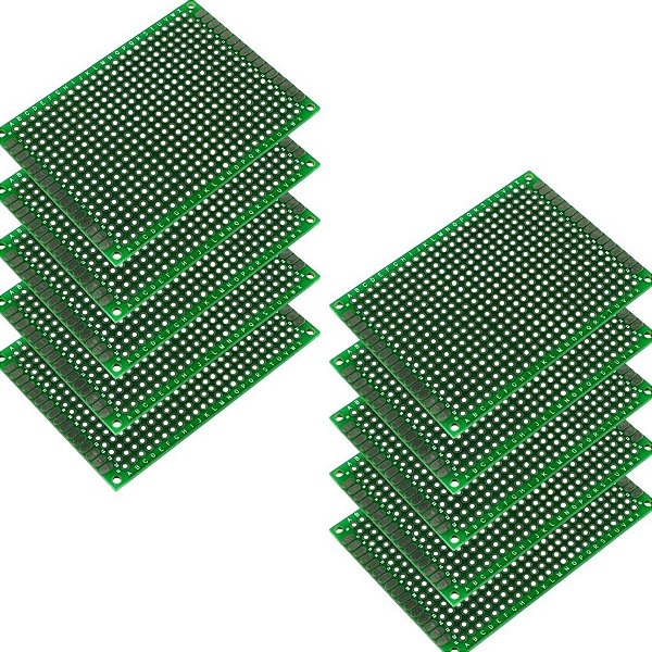 Placa Circuito Impresso Dupla Face Ilhada 7x9cm PCB Kit 10 Peças