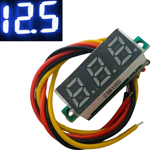 Mini Voltímetro Display Digital 0,28 Polegadas 2,5 A 30v Led Azul