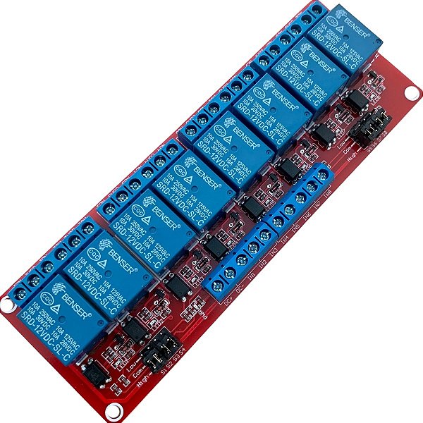 Módulo Relé 8 Canais 12V 10A Com Borne KRE para Arduino