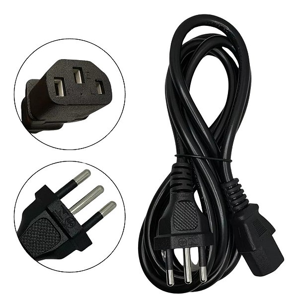 Cabo De Força Tripolar Alimentação 10A 250V 3X0,50MM 1,50 Metros
