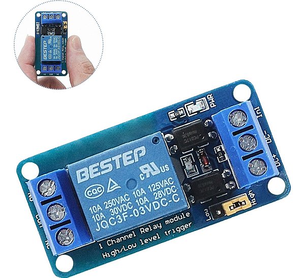 Módulo Relé 1 Canal 3V 10A Borne Kre Para Esp32