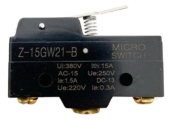 Chave Interruptor Micro Switch Z-15gw21-b Fim De Curso Haste Com Mola