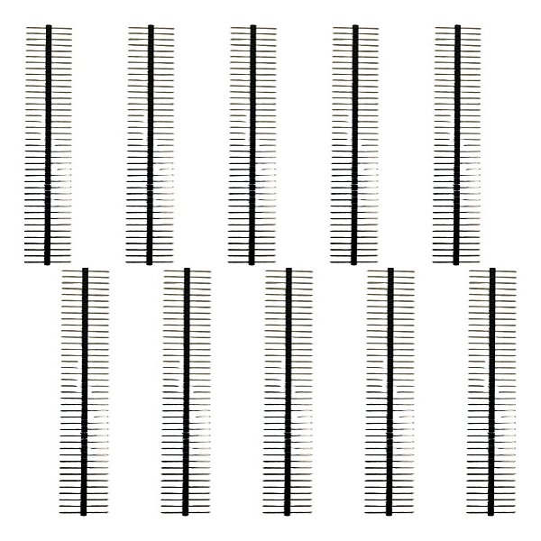 Kit 10 Barra De Pinos Conector 1x40x20 180 Graus 2.54mm 2 Lados