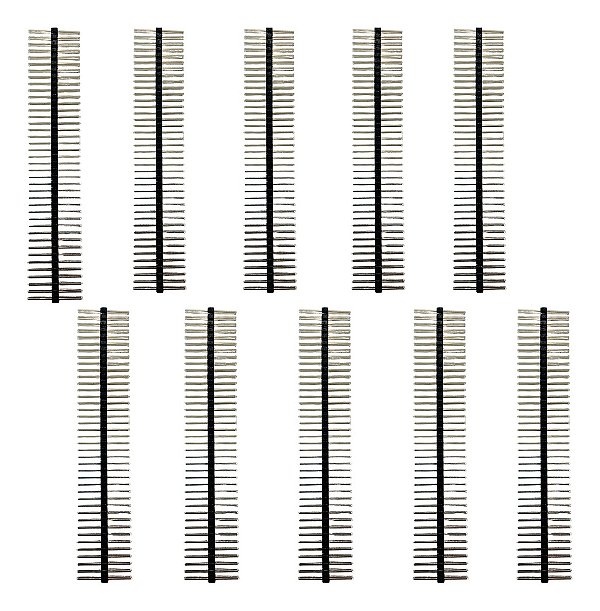 Kit 10 Barra Conector De Pino 2x40x20 180 2,54mm Graus Dupla face 2 Lados