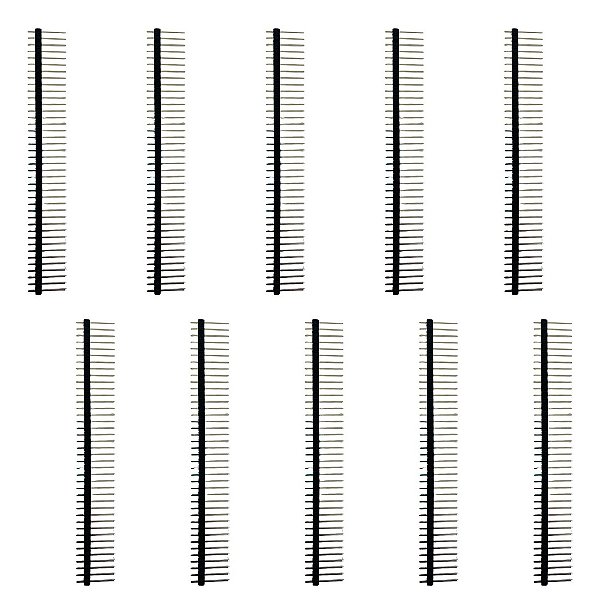 Kit 10 Barra De Pino Conector Macho 1x40x15 180° Graus 2,54mm