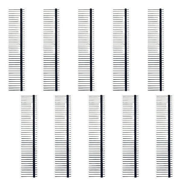 Kit 10 Barra De Pino Conector Macho 1x40x20 180° Graus 2,54mm