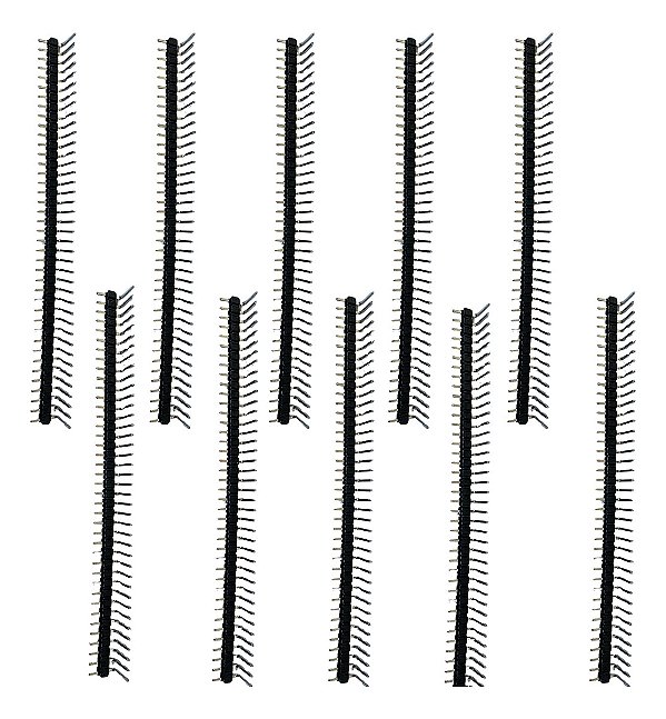 Kit 10 Barra Conector De Pinos Macho 1x40x14,5 - 2,54mm 90° Graus