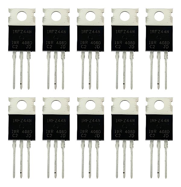 Kit 10 Transistor Irfz44n Mosfet To 220 Para Projetos Eletrônicos