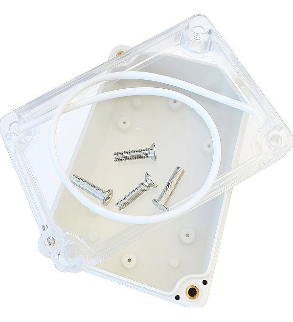 Caixa Plástica 100x68x50mm Montagem De Circuitos Elétricos Com Tampa Transparente