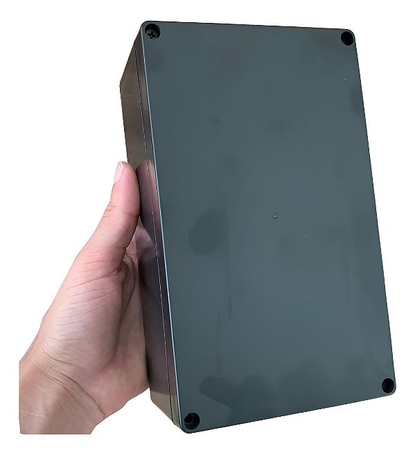 Caixa Plastica 200x120x75mm  Passagem Montagem De Circuitos Preto
