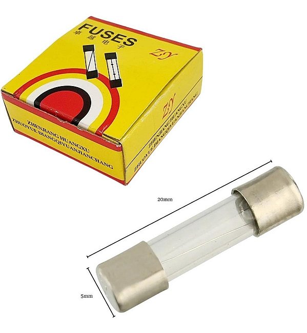 Fusível Vidro Pequeno 20ag 5x20 15a Caixa - Kit 100 Peças