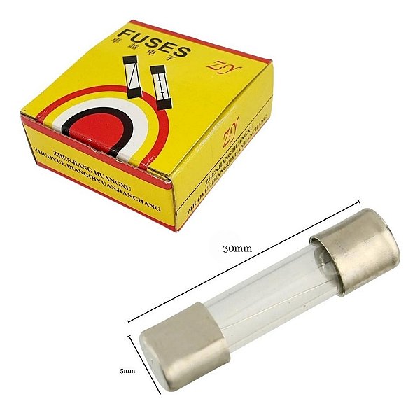 Kit 100 Fusíveis 10a 250v Vidro 6x30mm Grande Contra Curto Circuito